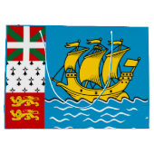 Flagge von Saint Pierre und Miquelon Große Geschenktüte (Rückseite)