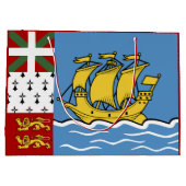 Flagge von Saint Pierre und Miquelon Große Geschenktüte (Rückseite)