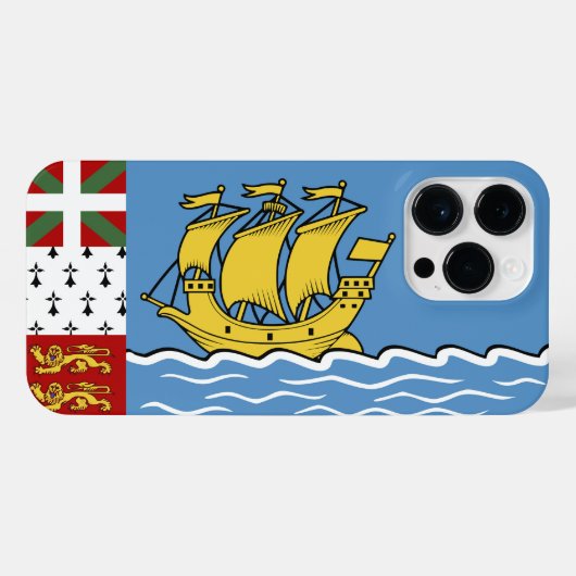 Flagge von Saint Pierre und Miquelon iPhone Hülle (Rückseite (Horizontal))