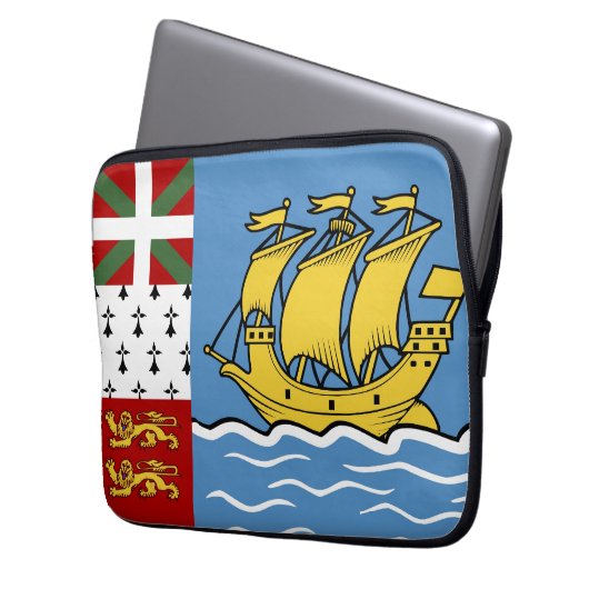 Flagge von Saint Pierre und Miquelon Laptopschutzhülle (Vorderseite Links)