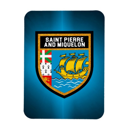 Flagge von Saint Pierre und Miquelon Magnet (Vertikal)