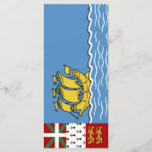 Flagge von Saint Pierre und Miquelon Menükarte (Rückseite)