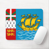 Flagge von Saint Pierre und Miquelon Mousepad (Mit Mouse)