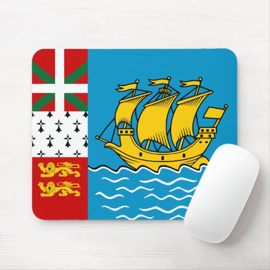 Flagge von Saint Pierre und Miquelon Mousepad (Mit Mouse)
