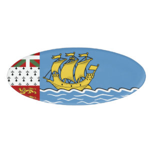 Flagge von Saint Pierre und Miquelon Namenschild