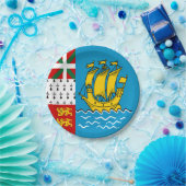 Flagge von Saint Pierre und Miquelon Pappteller (Party)