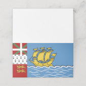 Flagge von Saint Pierre und Miquelon Platzkarte (Außenseite Aufgefaltet)