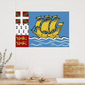 Flagge von Saint Pierre und Miquelon Poster (Küche)