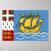 Flagge von Saint Pierre und Miquelon Poster (Vorne)