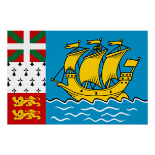 Flagge von Saint-Pierre und Miquelon Poster
