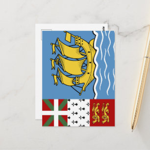 Flagge von Saint Pierre und Miquelon Postkarte