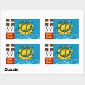 Flagge von Saint Pierre und Miquelon Rechteckiger Aufkleber (Blatt)