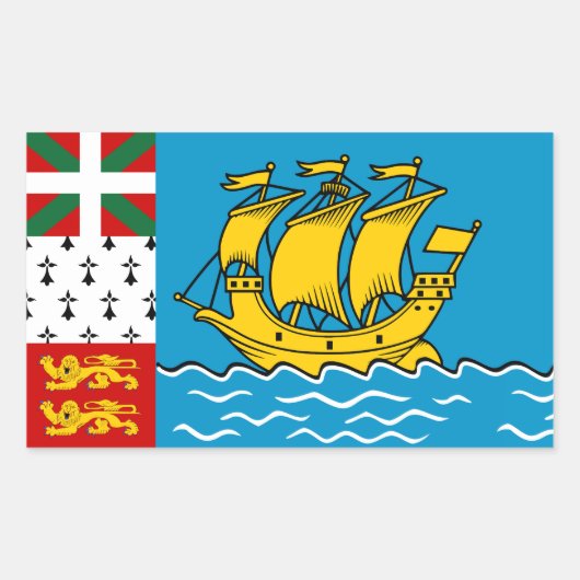 Flagge von Saint Pierre und Miquelon Rechteckiger Aufkleber (Vorderseite)
