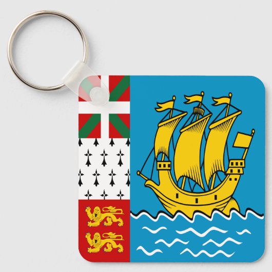 Flagge von Saint Pierre und Miquelon Schlüsselanhänger (Vorderseite)