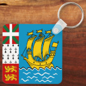 Flagge von Saint Pierre und Miquelon Schlüsselanhänger (Rückseite)