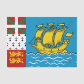 Flagge von Saint Pierre und Miquelon Seidenpapier (Vorderseite)