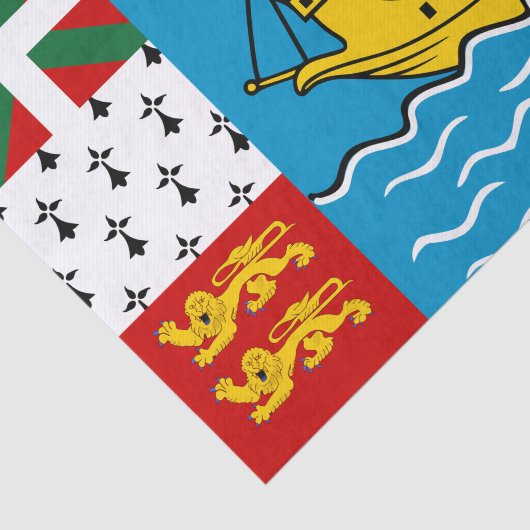 Flagge von Saint Pierre und Miquelon Seidenpapier (Ausschnitt)
