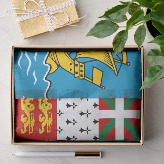 Flagge von Saint Pierre und Miquelon Seidenpapier (Geschenk)