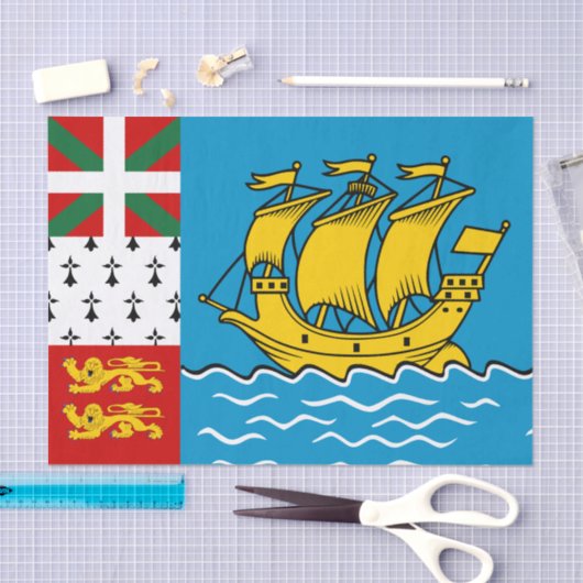 Flagge von Saint Pierre und Miquelon Seidenpapier (Handwerk)