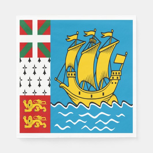 Flagge von Saint Pierre und Miquelon Serviette (Vorderseite)