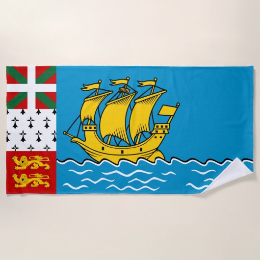 Flagge von Saint Pierre und Miquelon Strandtuch (Vorderseite)