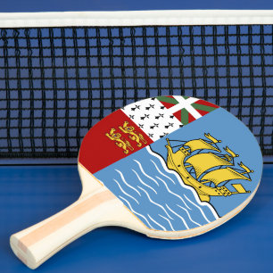 Flagge von Saint Pierre und Miquelon Tischtennis Schläger