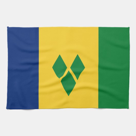 Flagge von Saint Vincent Geschirrtuch (Horizontal)