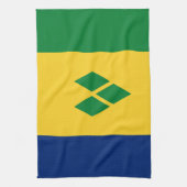 Flagge von Saint Vincent Geschirrtuch (Vertikal)