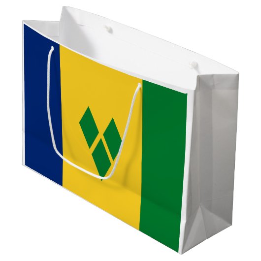 Flagge von Saint Vincent Große Geschenktüte (Vorderseite Schrägansicht)