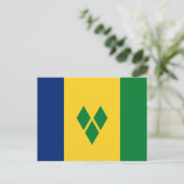 Flagge von Saint Vincent Postkarte (Stehend Vorderseite)