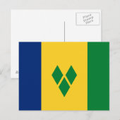 Flagge von Saint Vincent Postkarte (Vorne/Hinten)