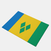 Flagge von Saint-Vincentian Fußmatte (Schrägansicht)