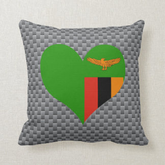 Flagge von sambianischem auf Metallhintergrund Kissen