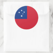 Flagge von Samoa, Flagge von Samoa Runder Aufkleber (Tasche)