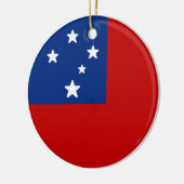 Flagge von Samoa Keramik Ornament (Links)