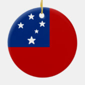 Flagge von Samoa Keramik Ornament (Hinten)