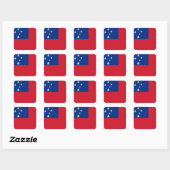 Flagge von Samoa Quadratischer Aufkleber (Blatt)