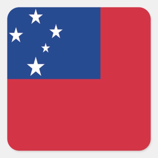 Flagge von Samoa Quadratischer Aufkleber (Vorderseite)