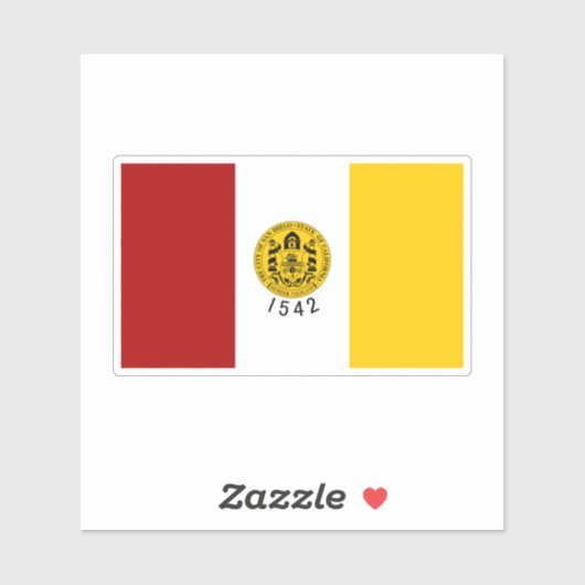 Flagge von San Diego, Kalifornien Aufkleber (Blatt)