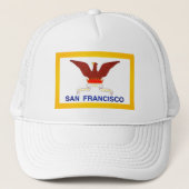 Flagge von San Francisco, CA Truckerkappe (Vorderseite)