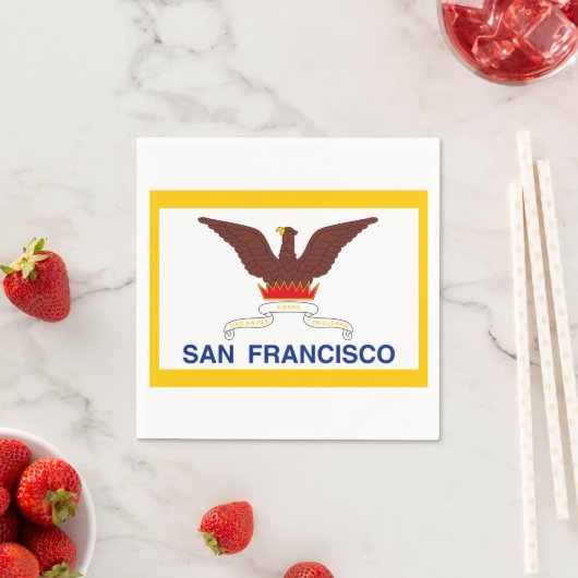 Flagge von San Francisco, Kalifornien Paper Napkin Serviette (Beispiel)