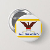 Flagge von San Francisco, Pinback Button in Kalifo (Vorne & Hinten)