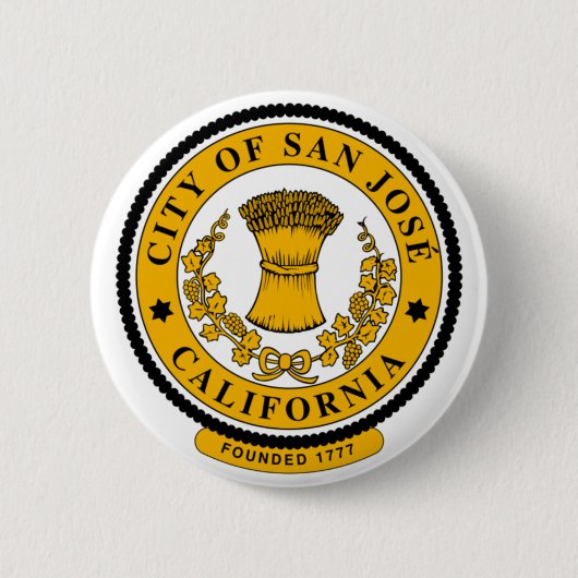 Flagge von San Jose, Kalifornien Button (Vorderseite)