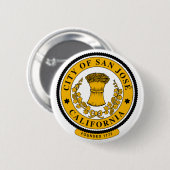 Flagge von San Jose, Kalifornien Button (Vorne & Hinten)