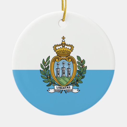 Flagge von San Marino Keramik Ornament (Vorne)
