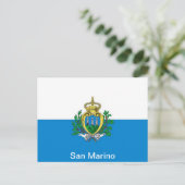 Flagge von San Marino Postkarte (Stehend Vorderseite)