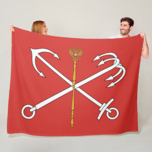 Flagge von Sankt Petersburg (Russland) Fleecedecke