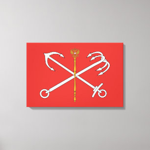 Flagge von Sankt Petersburg (Russland) Leinwanddruck