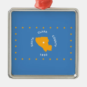 Flagge von Santa Clara (US-Landkreis, Kalifornien) Ornament Aus Metall