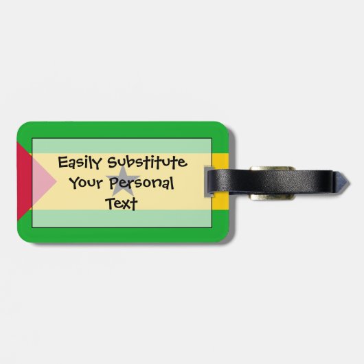 Flagge von Sao Tome und Principe Easy ID Persönlic Gepäckanhänger (Rückseite horizontal)